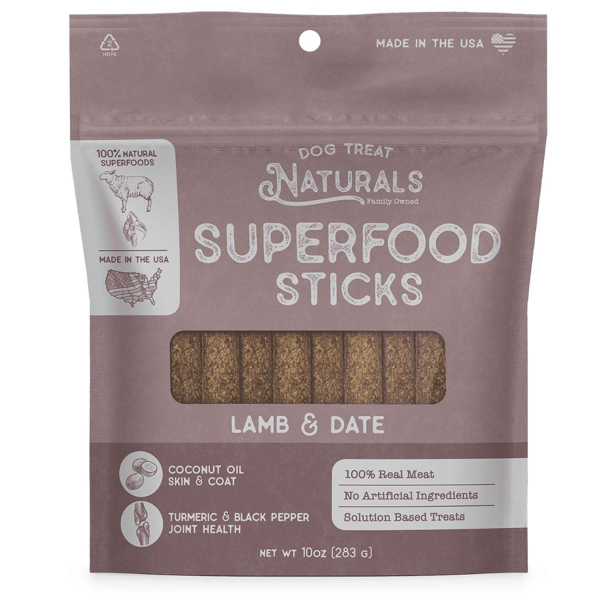Dog Treat Naturals Superfood Lamb Dates: 10 oz